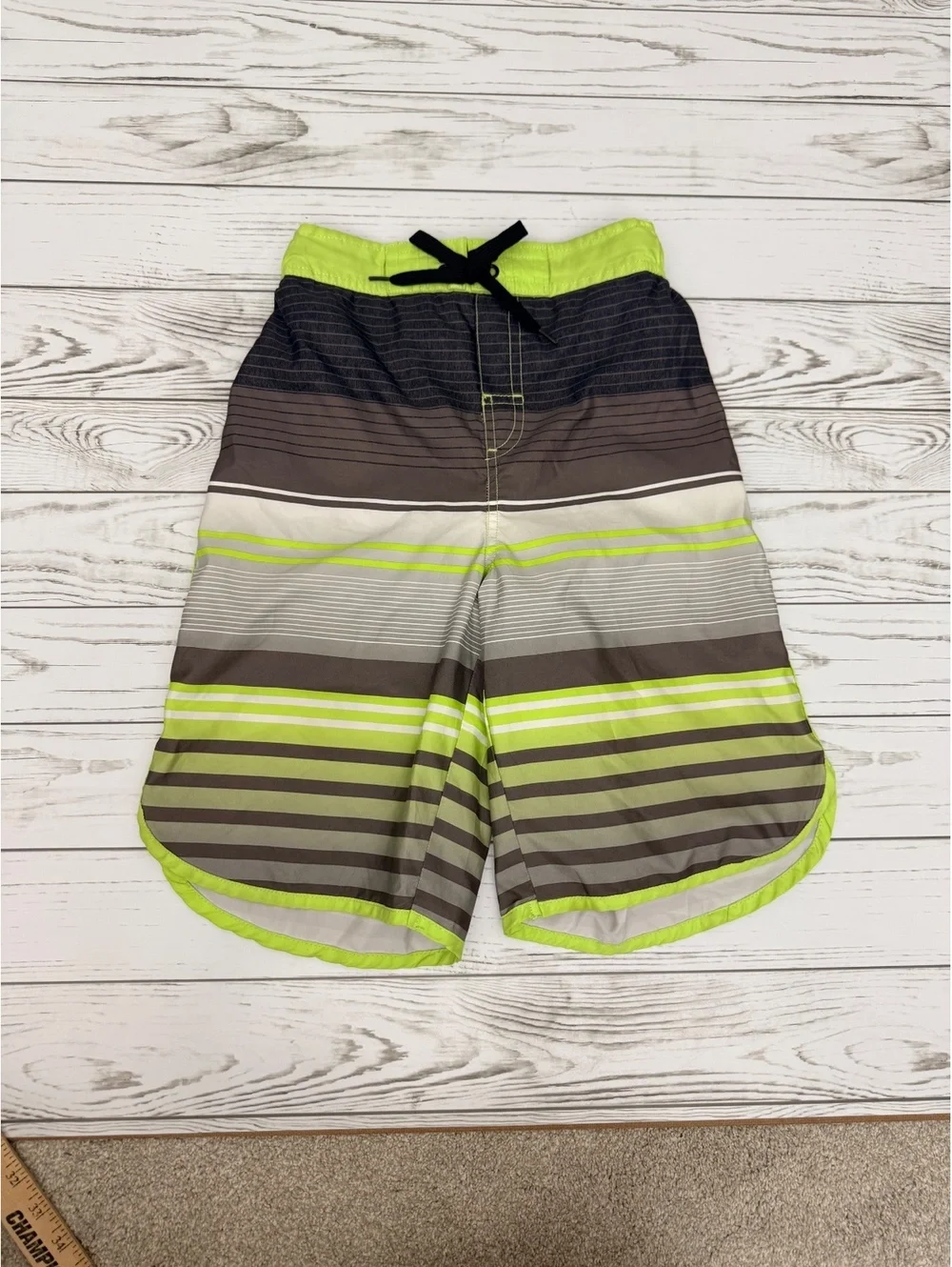 Smith's American Boys M 10/12 Striped Swim Trunks Polyester